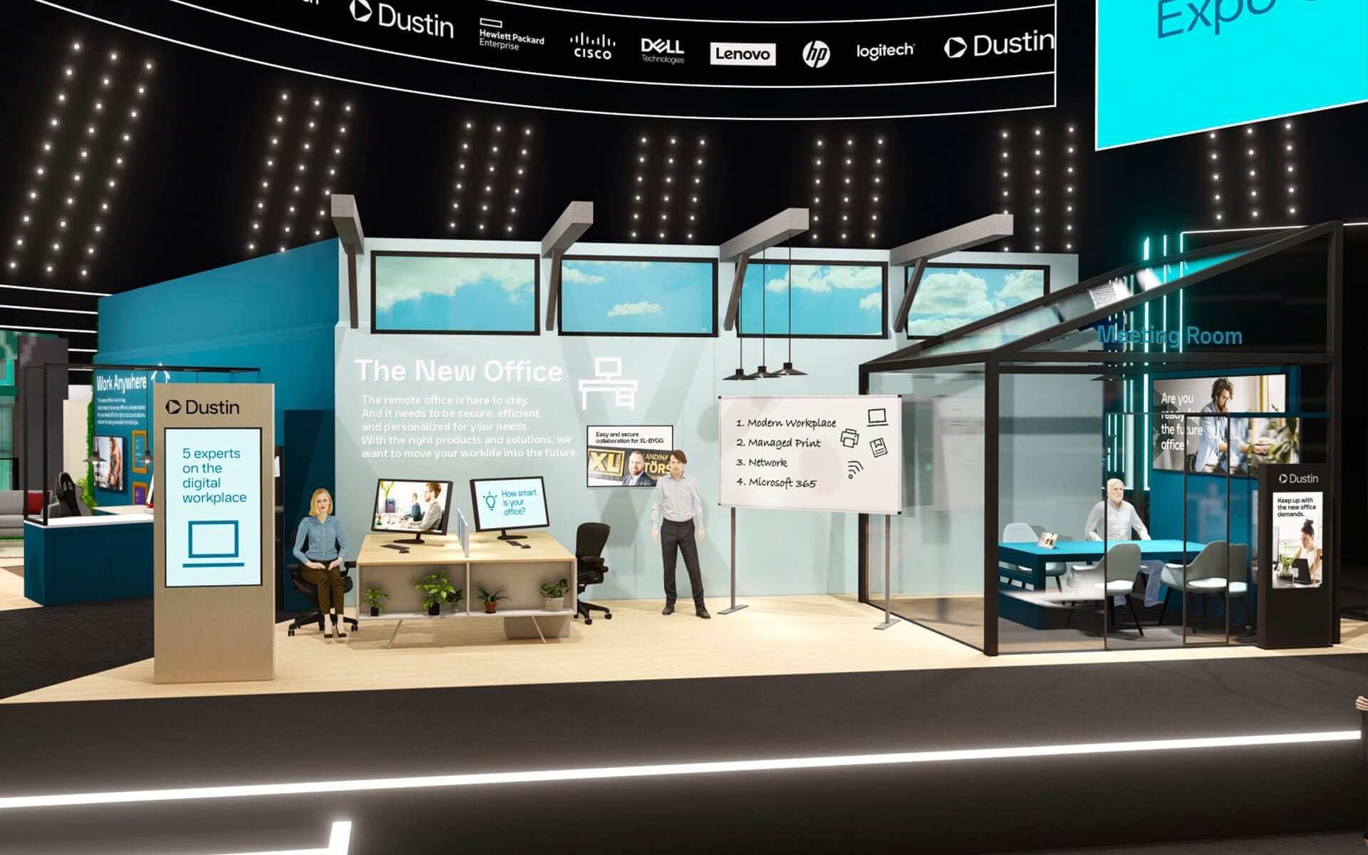 Dustins digitala 3D-monter i virtuell mässa, Dustin Expo Connected 2021