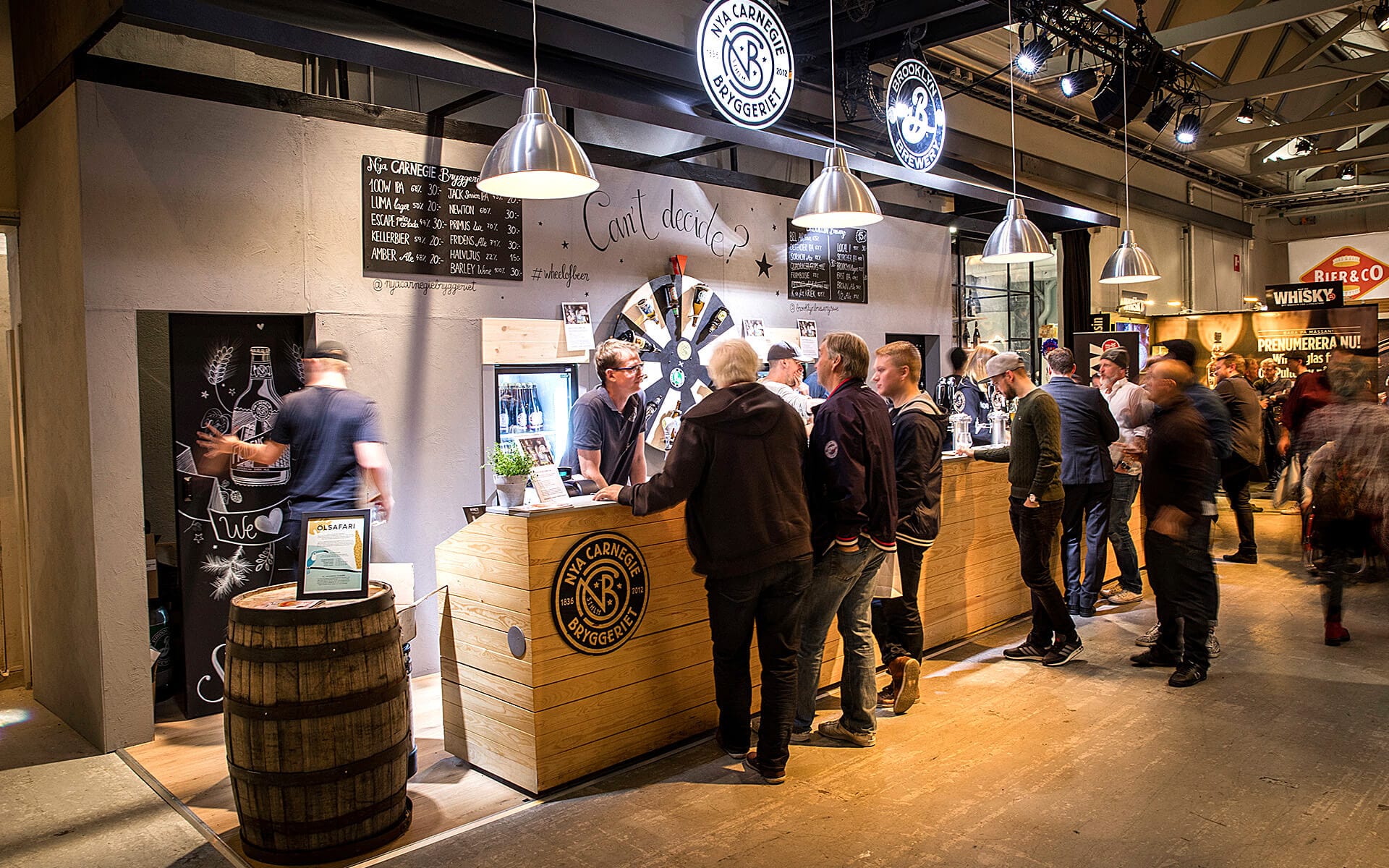 NCB Nya Carnegiebryggeriet mässmonter med inglasad mini-bryggeri, öl- och whiskymässa
