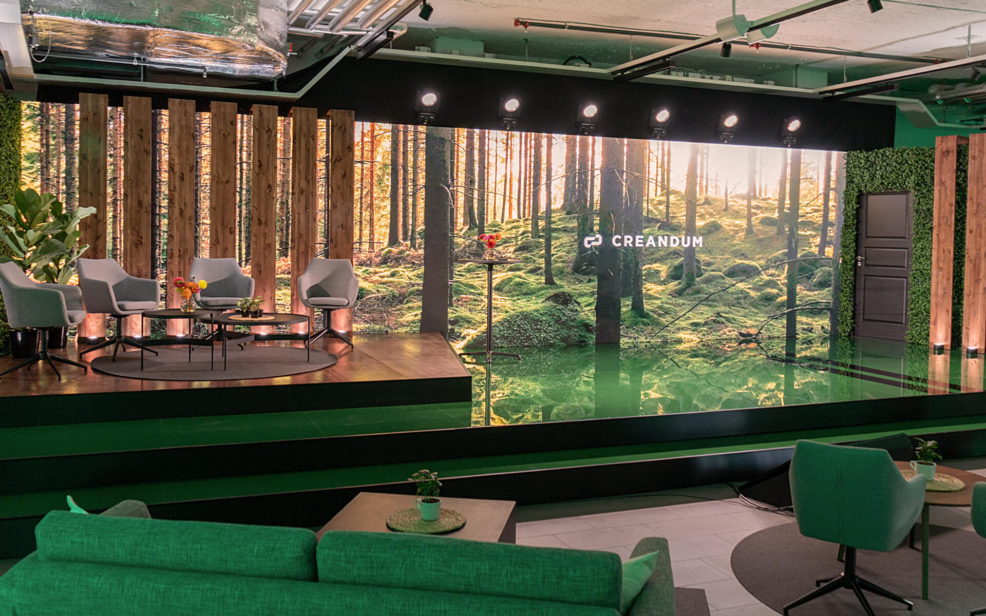 Konferensscen i Forum, Sergel Hub – Creandums AGM 2023 producerad av EDGE