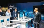 Intel mässmonter närbild detaljer och branding, Dustin Expo 2019 Avicii Arena