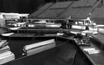 Byggnation av scenpodier till Dustins mässmonter, Dustin Expo 2019 Avicii Arena