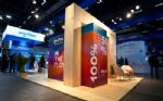 Effe Emme monter på Stockholmsmässan – översikt med träportal och displaybox