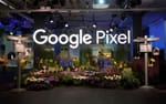 Entréinstallation med vägvisningsskyltar och fågelholkar med trådlös laddning, Google Pixel 7 lansering Fotografiska