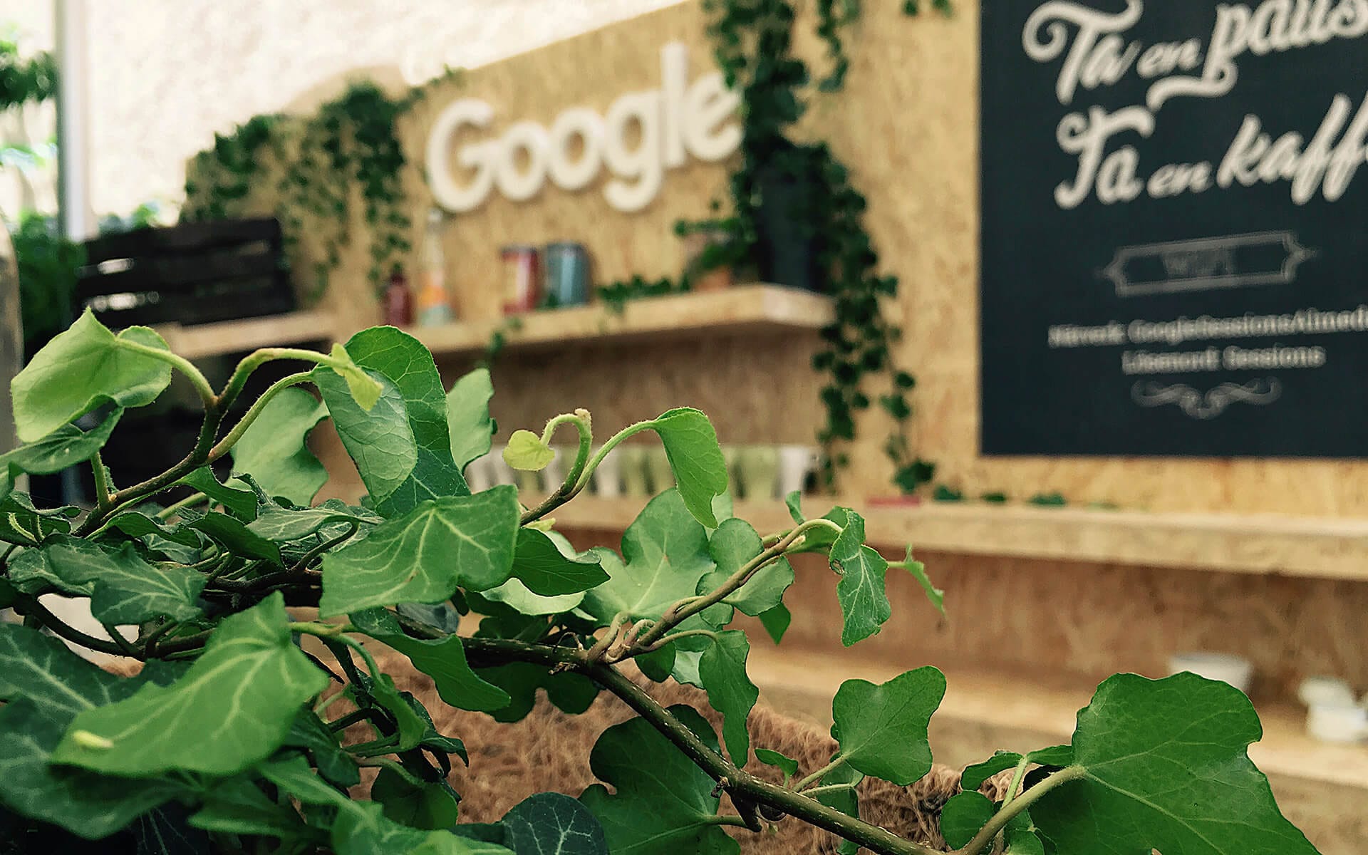 Bardisk i OSB-material från sidan, Google Sessions Almedalen