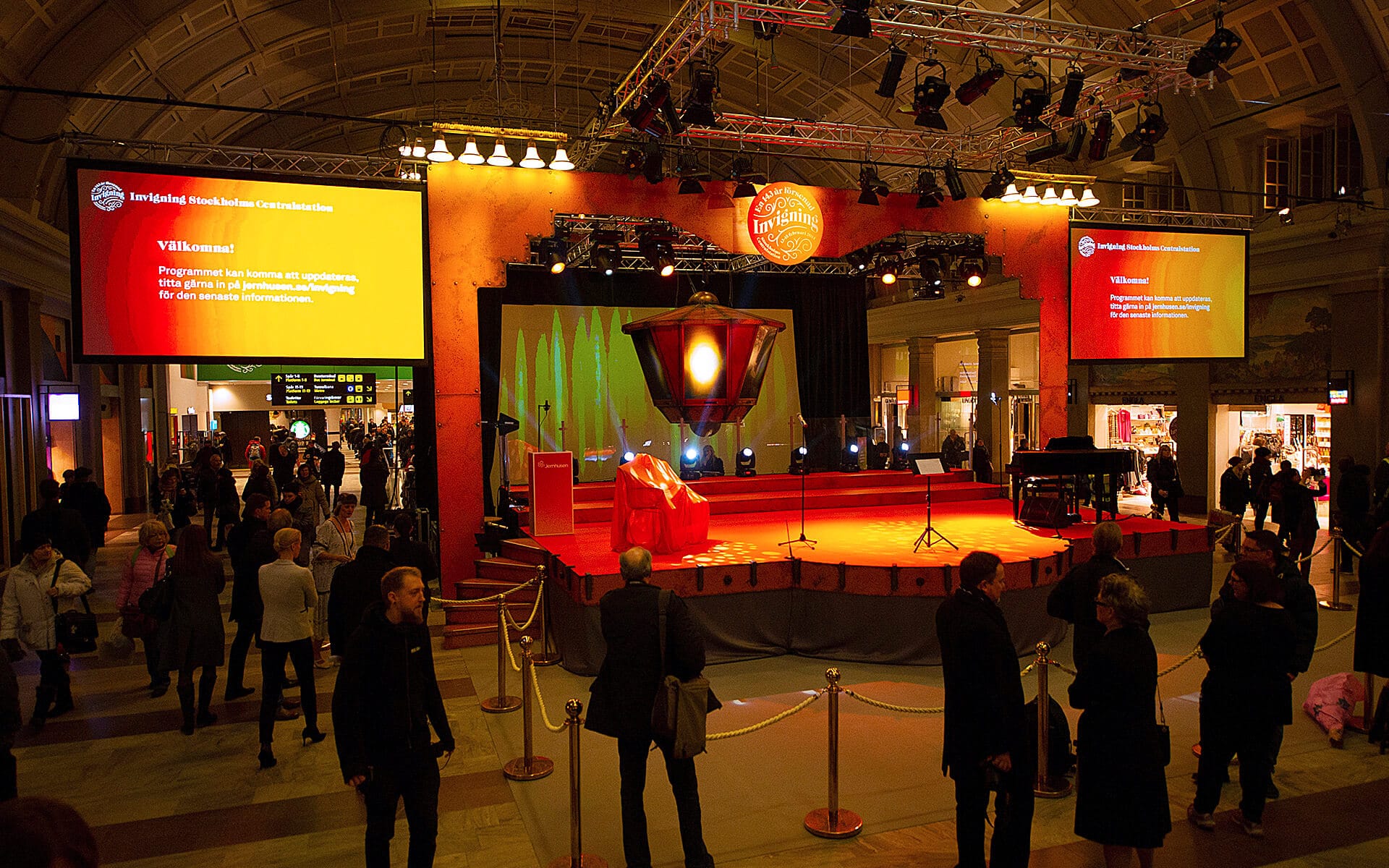 Overview of full stage area at inauguration of Stockholm Central Station 2014