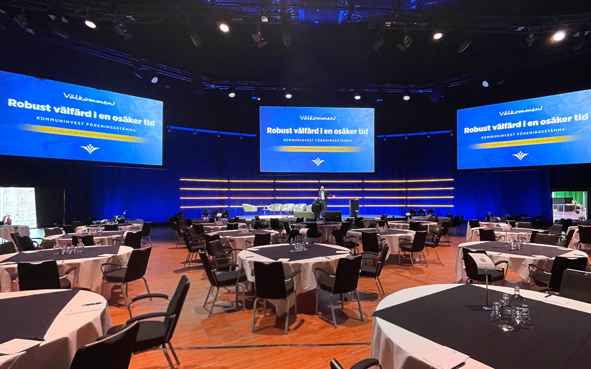 Kommuninvest association meeting at Stockholm Waterfront – a well-balanced stage and technical production with a sober, professional expression.