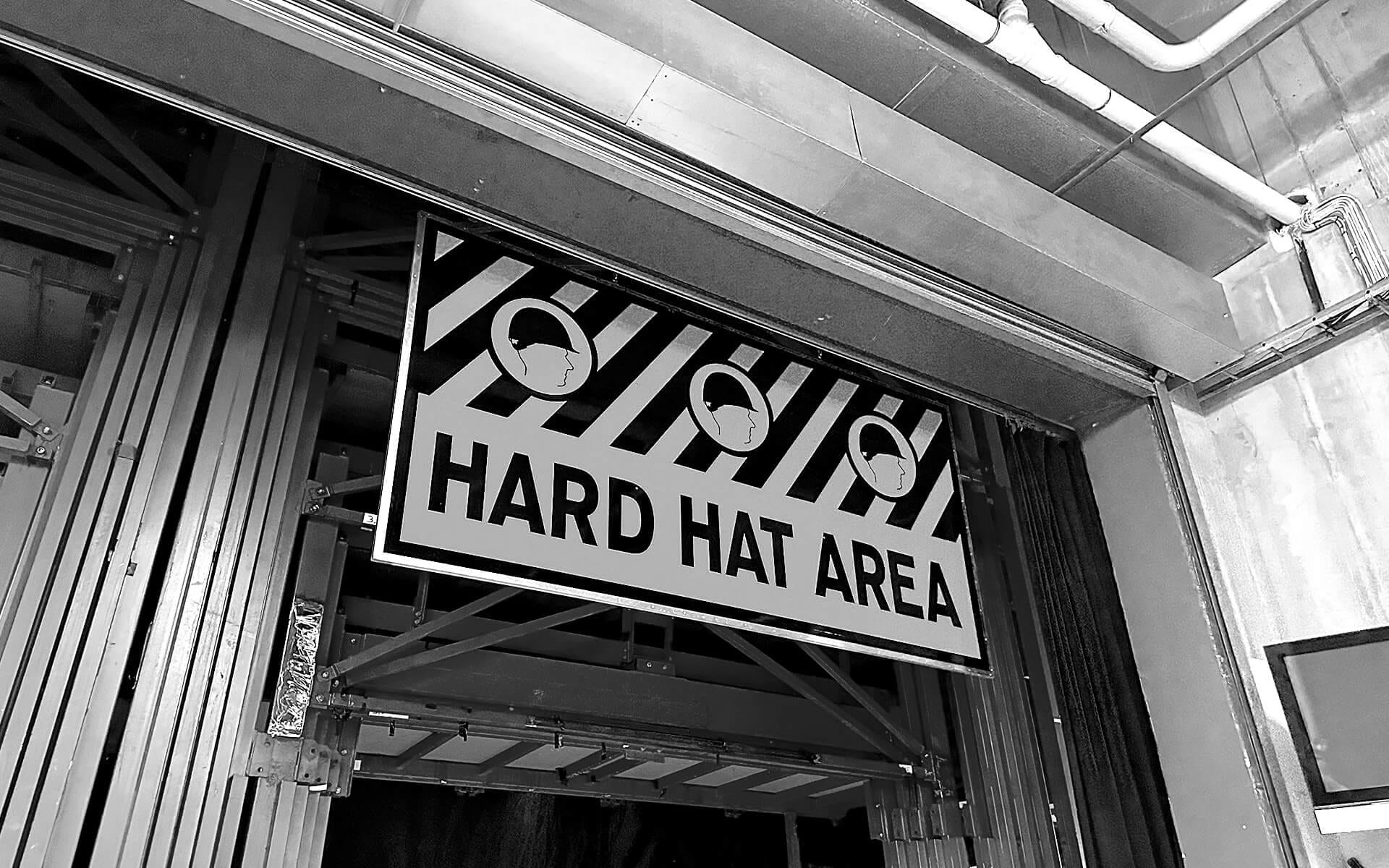 Hjälmobligatorisk zon under riggning i Avicii Arena, KPMG 100Y byggnation