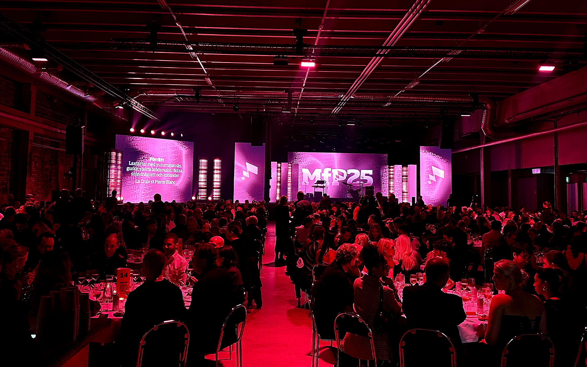 Dinner setting during Musikförläggarnas Pris