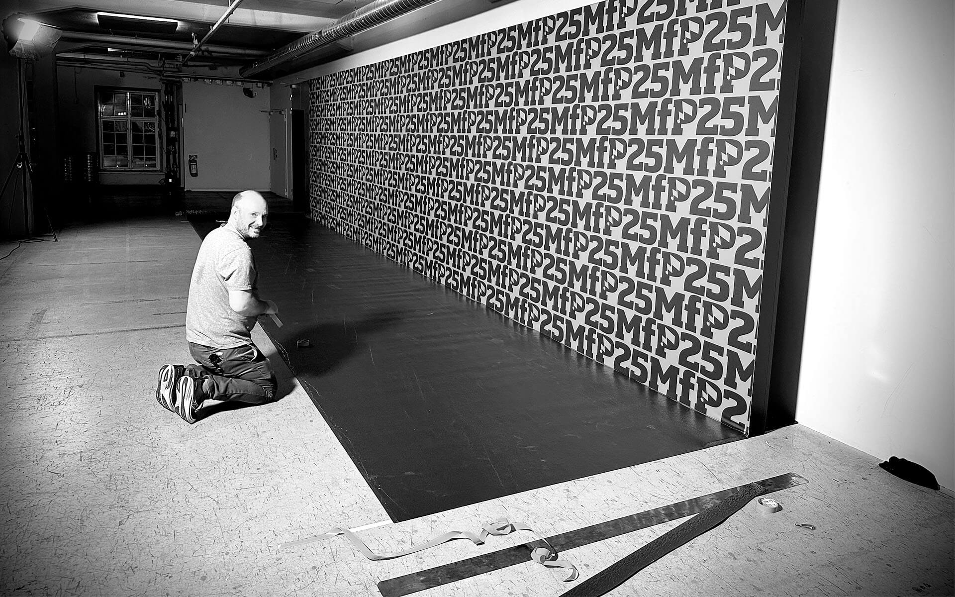 Build of the photo wall during the build days