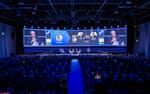 Mötet i full gång i Hall 1 plenum, NATO Industry Forum Scandinavian XPO 2023