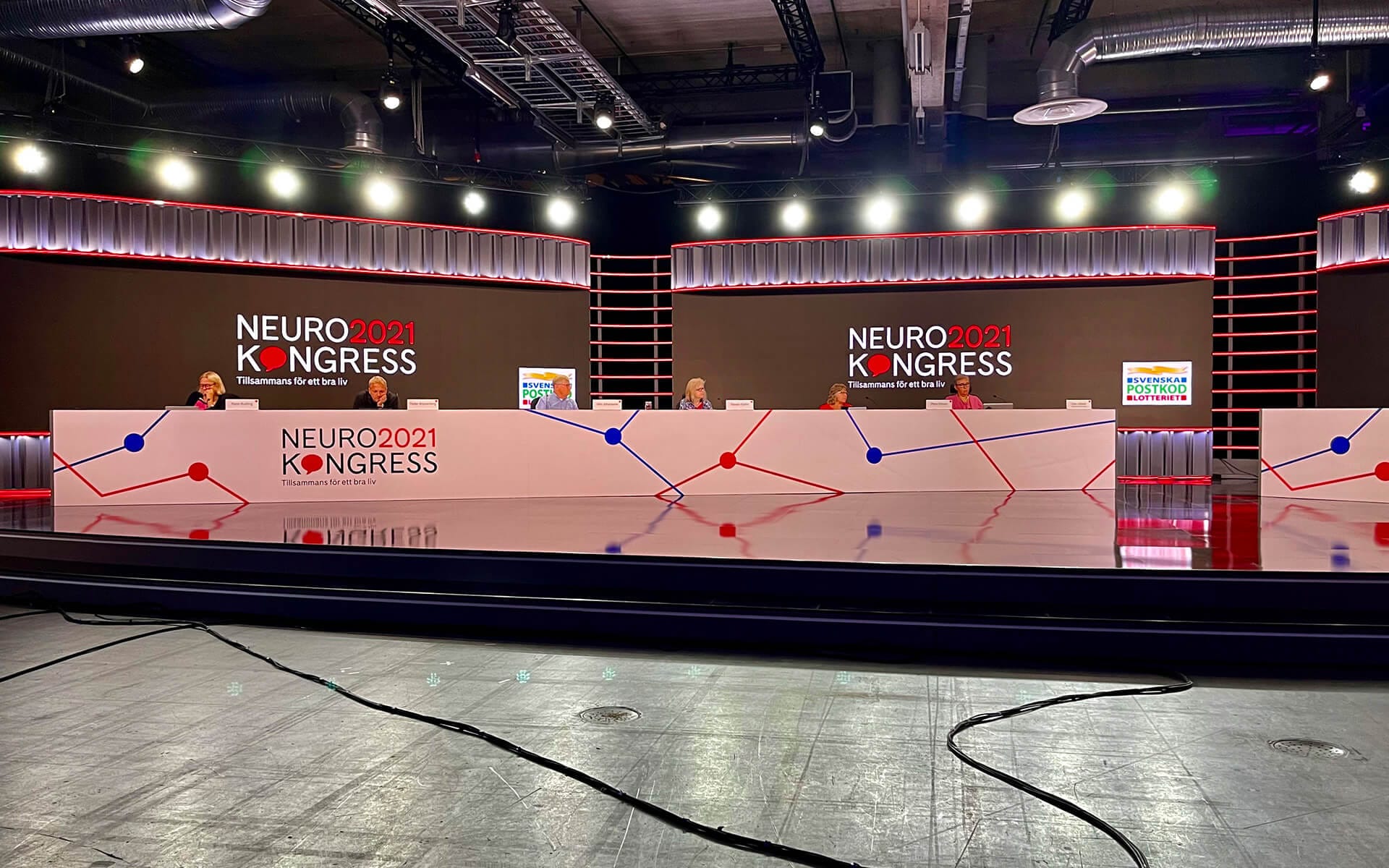 Large presidium table for 10 people in Studio Flex Infra, Neuroförbundet congress 2021