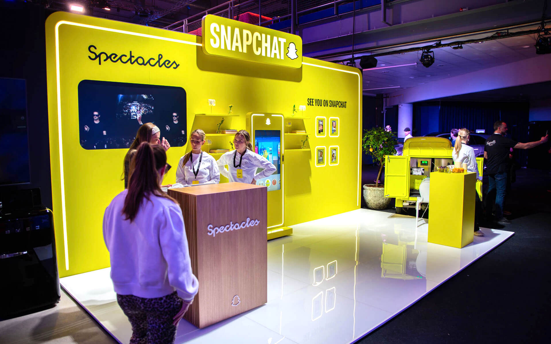 Custom-designed Snapchat booth at the exhibition