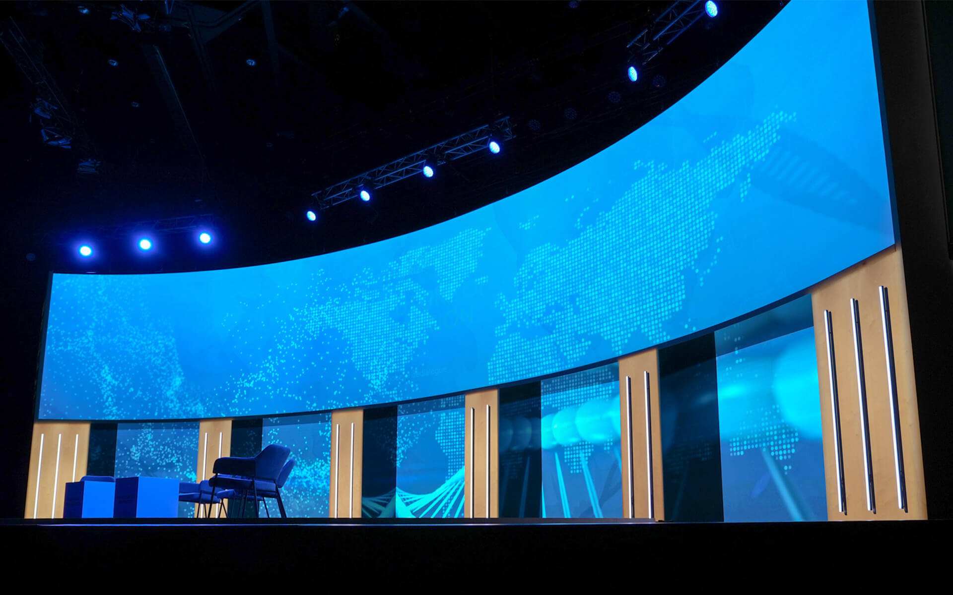 LED-skärmar och projektionspanorama, Nobel Week Dialogue 2023 på Svenska Mässan