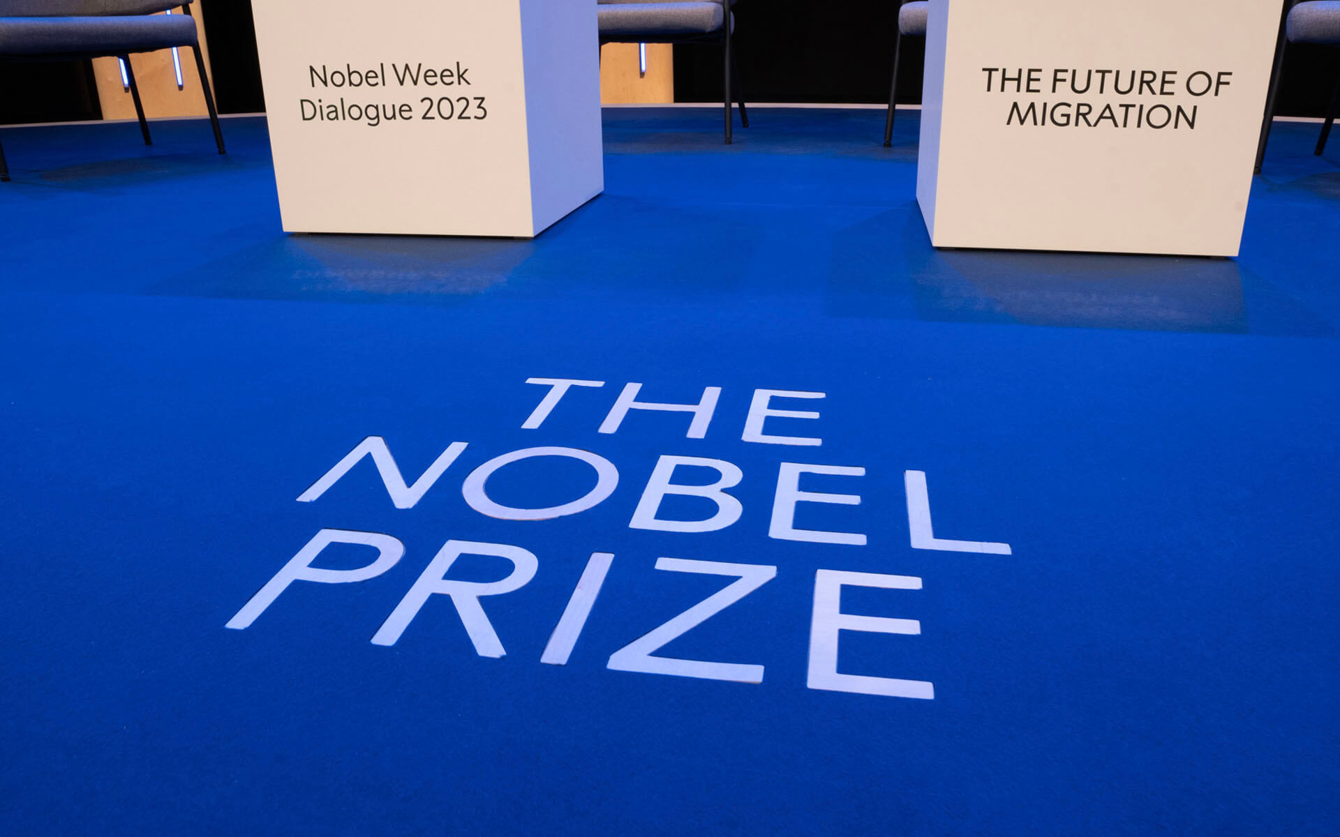 Logotyptryckt entrématta, Nobel Week Dialogue 2023 på Svenska Mässan