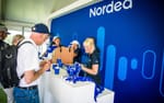 Ramspänd printed banner och specialbyggda bardiskar i viewing-point-tält, Nordea Masters Bro Hof