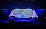 Scen med Triangled-fond, 10×3 m videopanorama och Ayrton Magic Panel 602, Reitan RM20 Conventum