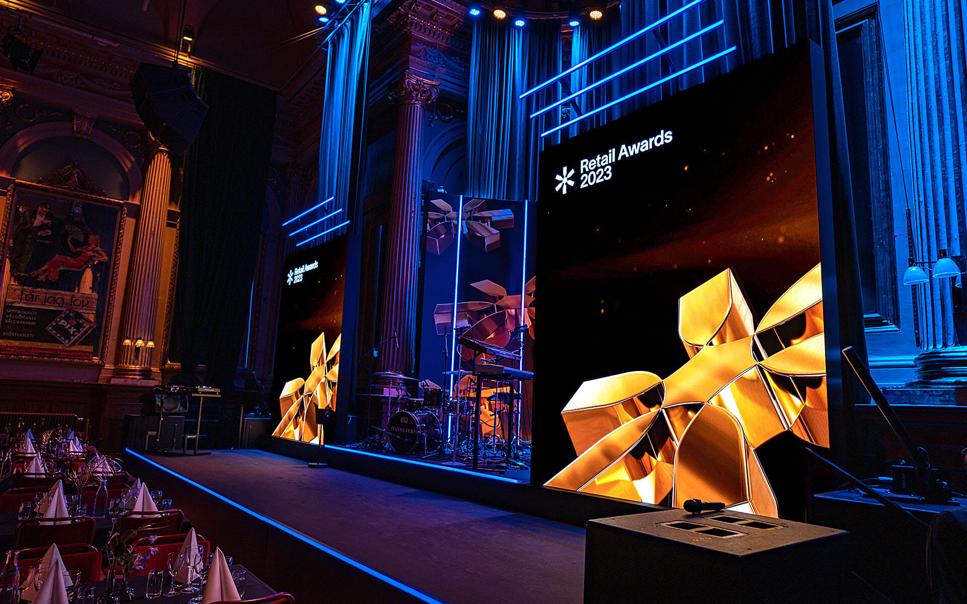 Översikt över Retail Awards-galan i stora salongen på Nalen