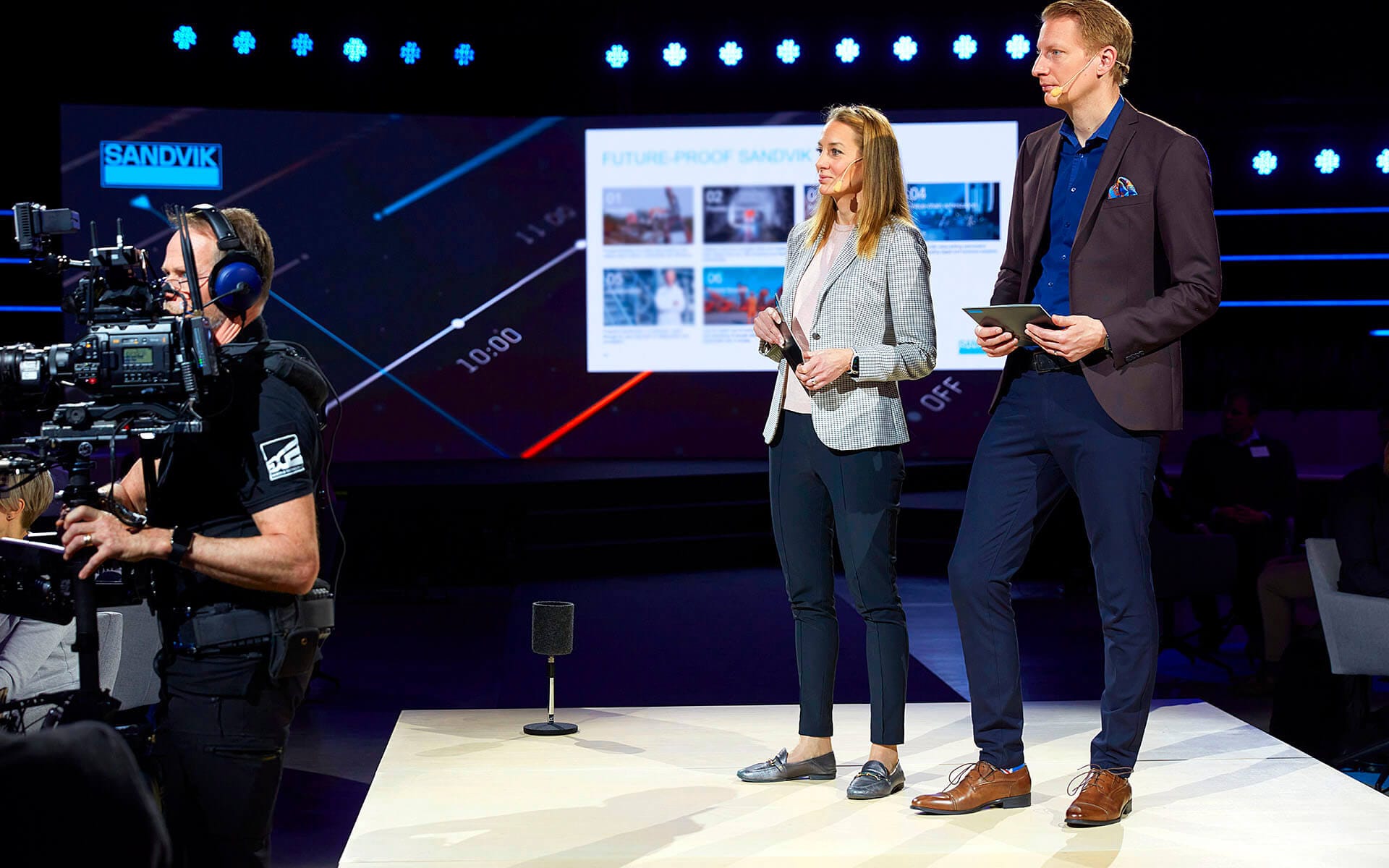 Steadicam operator on satellite stage, Sandvik TMM 2022 Strawberry Fields