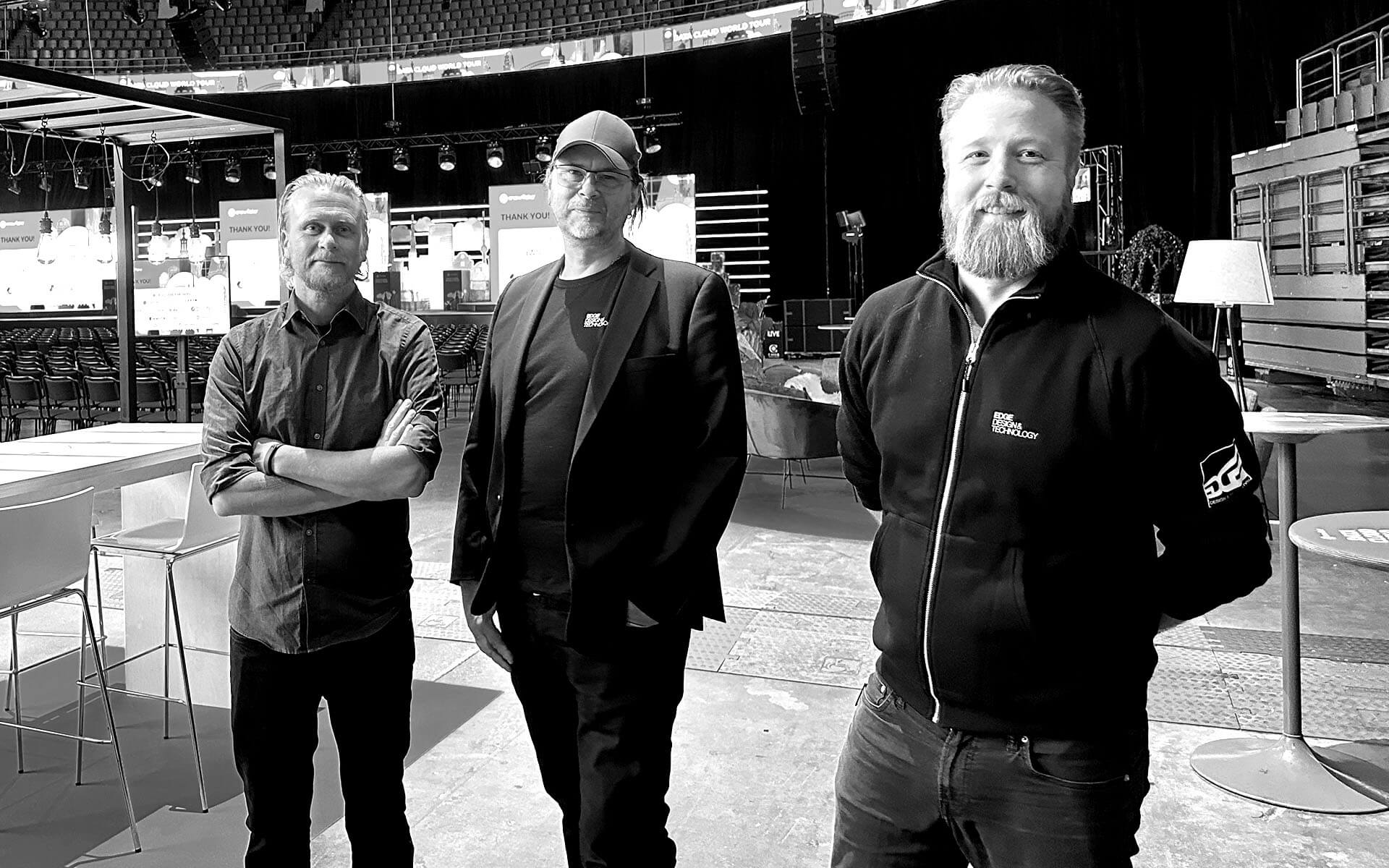 EDGE:s ägare Erik, Kai och Andreas – Snowflake Data Cloud World Tour 2023, Avicii Arena