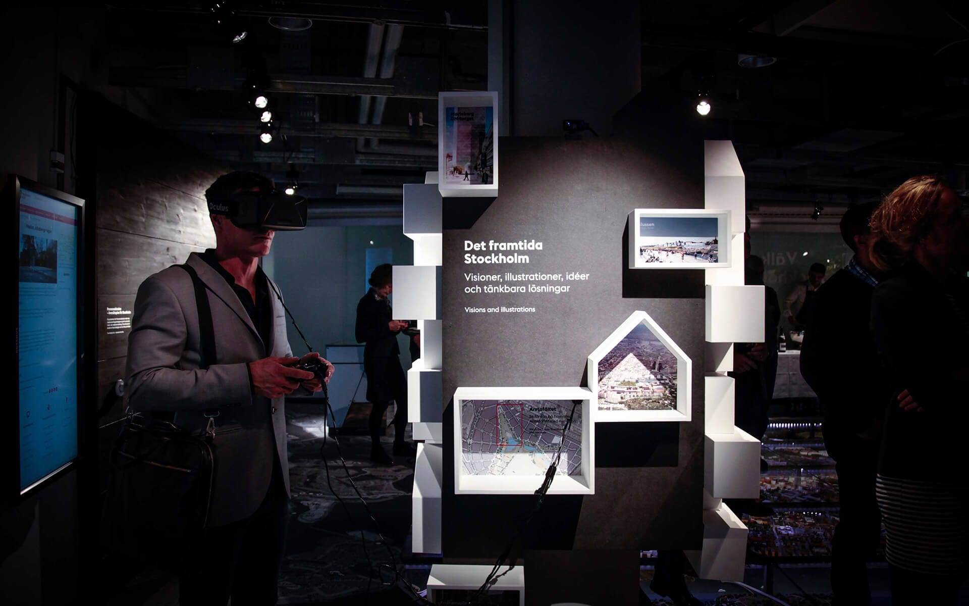 Stockholmsrummet at Kulturhuset – a VR experience as part of the interactive exhibition environment, integrated by EDGE into the permanent showroom about Stockholm.