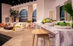 Dialogscen ombyggd till köksmiljö i Studio Ett, Svensk Fastighetsförmedling digital kickoff