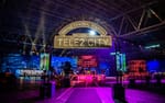 Välkomstskylt vid entré till Tele2-City mingelyta, Tele2 Awards 2019 3Arena