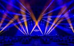 Scendesign med Clay Paky Xtylos-armaturer och panoramadukar, Tele2 Awards 2023 3Arena