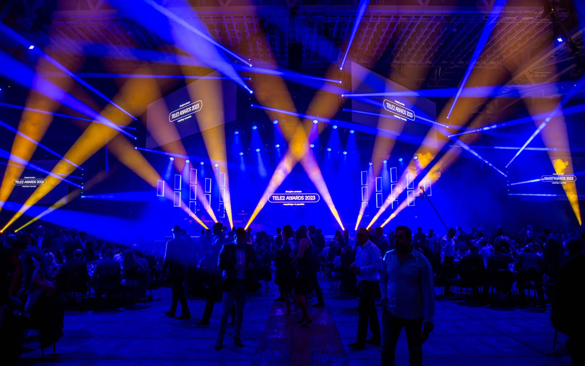 Närbild på Clay Paky K20, Sharpy Plus och Xtylos-armaturer, Tele2 Awards 2023 3Arena
