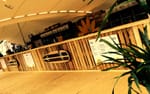 Corona popup bar byggd av lastpallar med branding, Weekend Festival Stockholm 2016