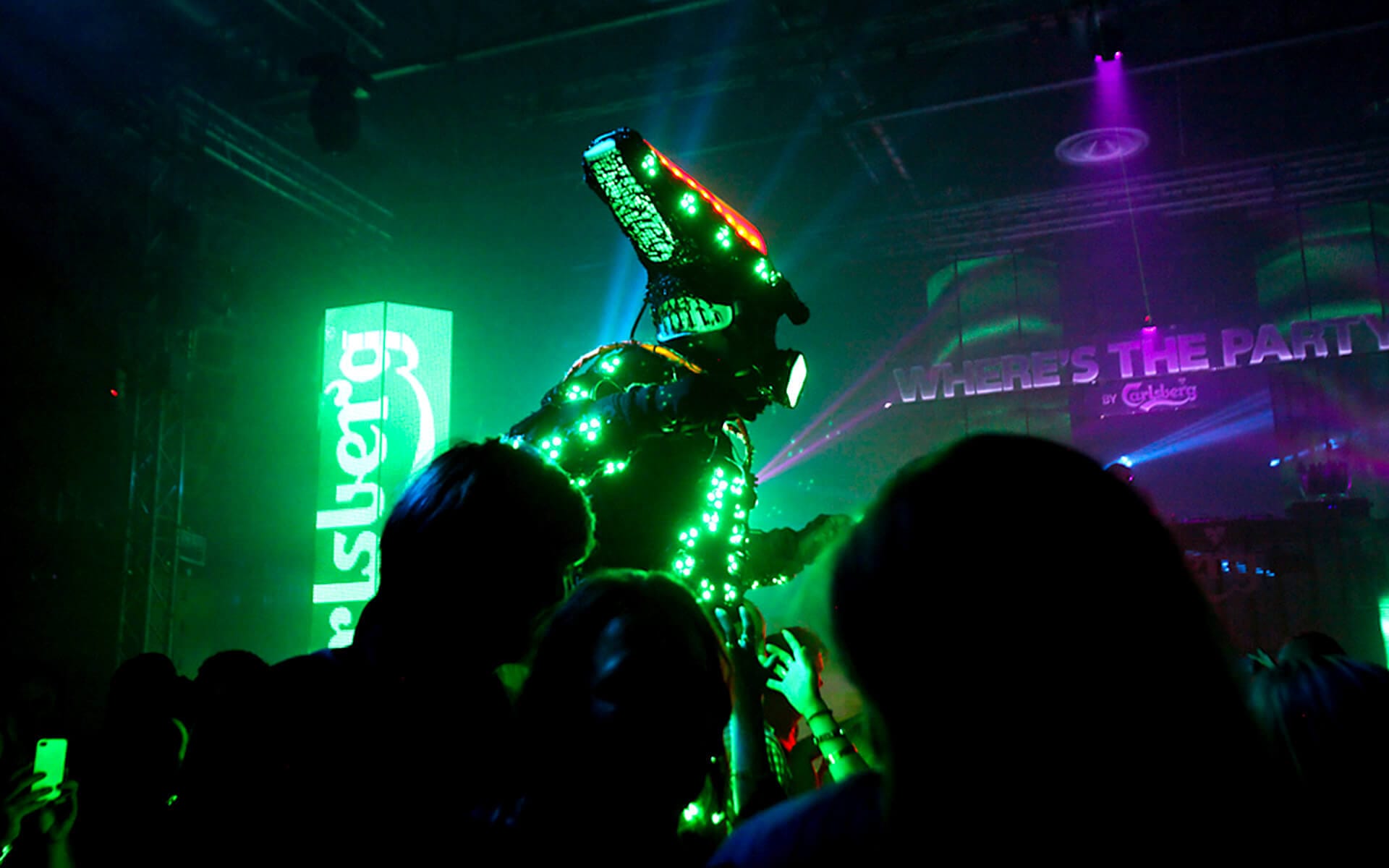 Where's The Party? by Carlsberg at Frihamnshallen – a full-scale nightclub activation with set design, lighting and sound.