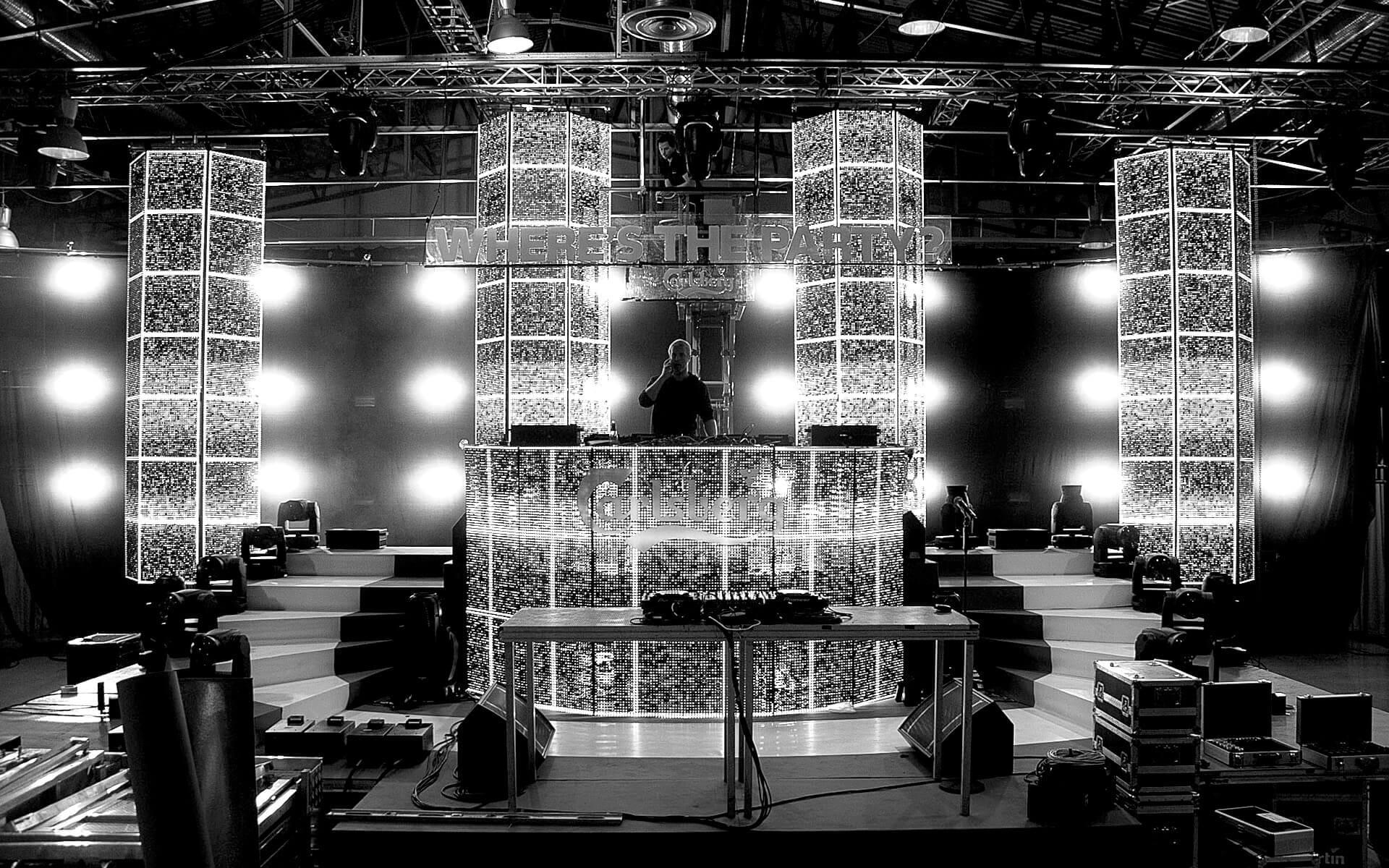 Testing LED screens and lighting rig ahead of Where's The Party? with Axwell at Frihamnshallen / Magasin 9.