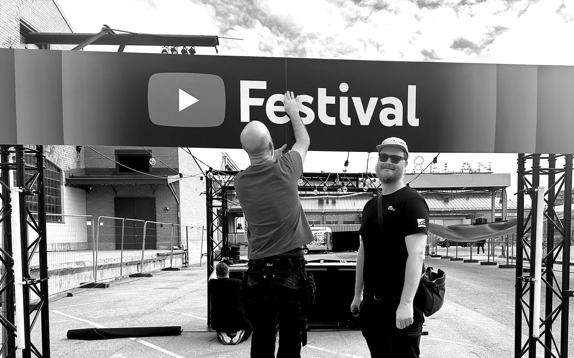 YouTube branding throughout the venue
